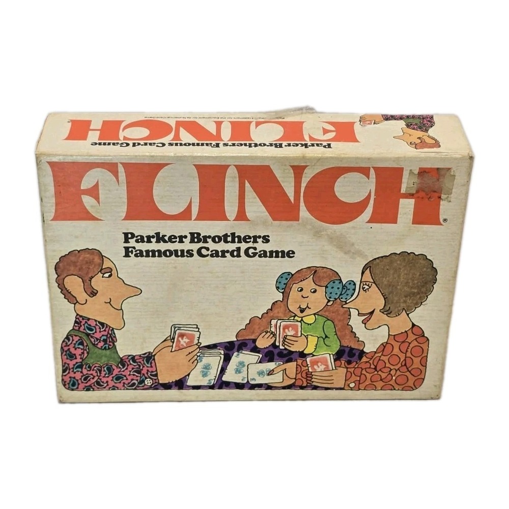 Vintage 1976 Flinch Famous Card‎ Game Original Box Parker Brothers
